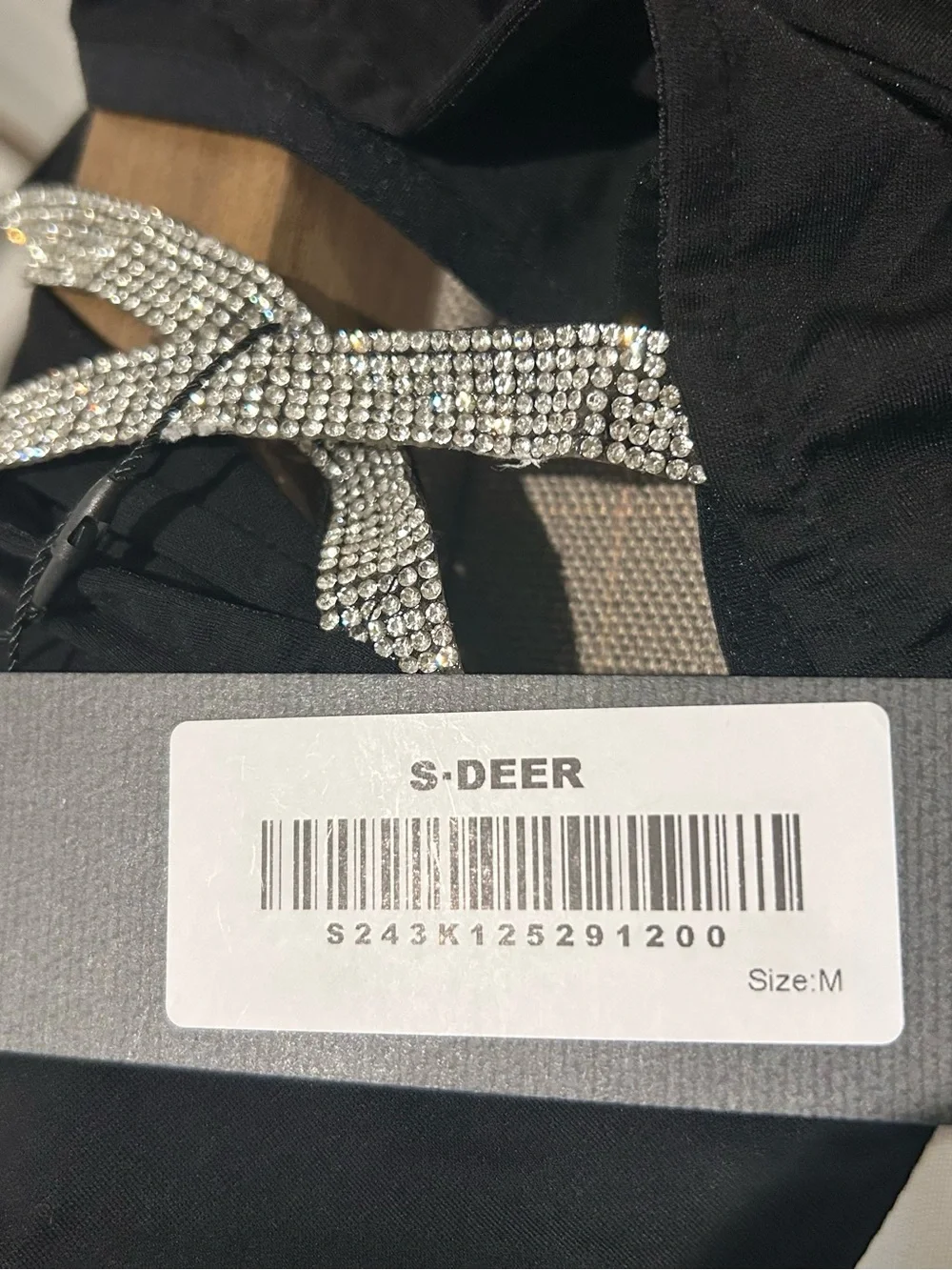 S-DEER Zebra Print Asymmetrical Maxi Dress Open Back Rhinestone